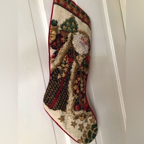 Vintage Christmas stocking needle point - Picture 7 of 13